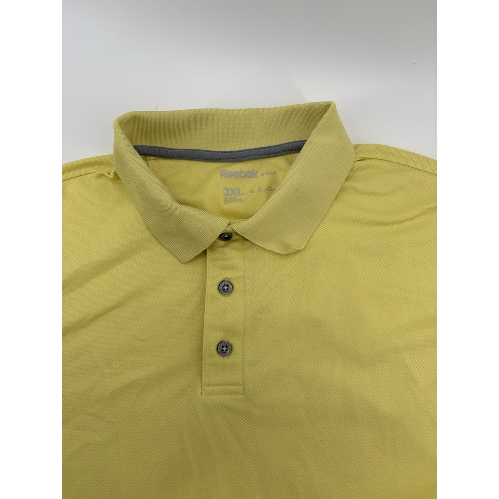 Reebok Golf Polo Shirt Men's Size‎ 3XL Yellow Golf Performance Short Sleeve